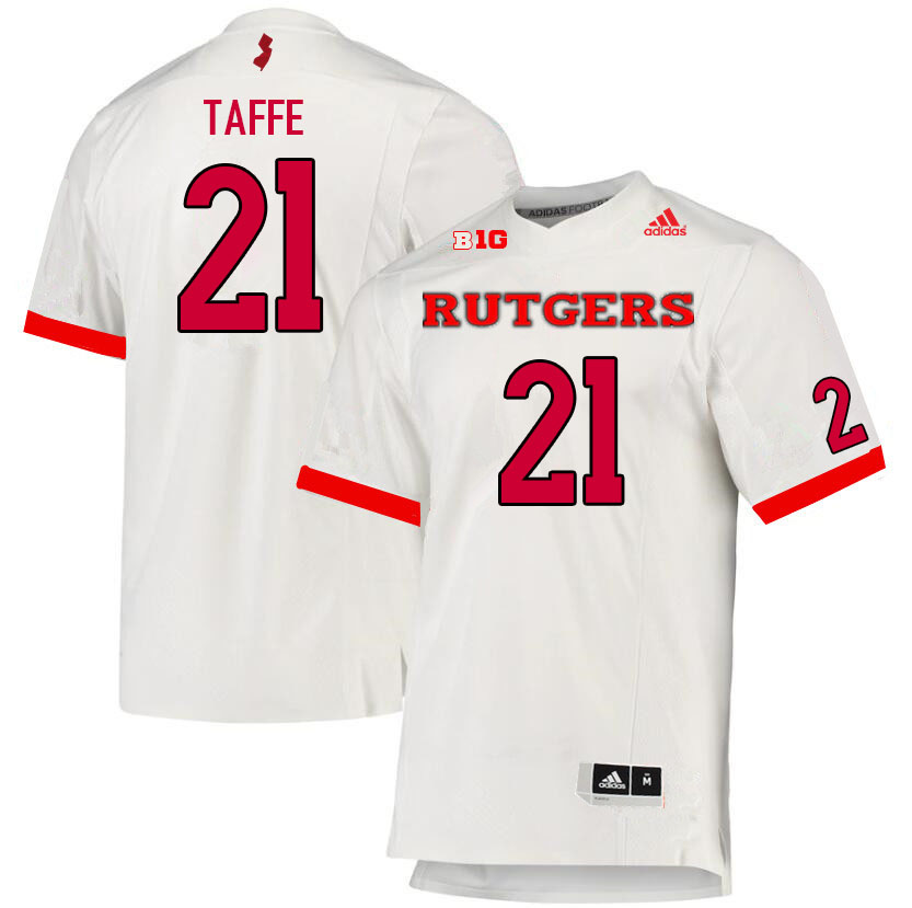 Men #21 Adrian Taffe Rutgers Scarlet Knights College Football Jerseys Sale-White - Click Image to Close